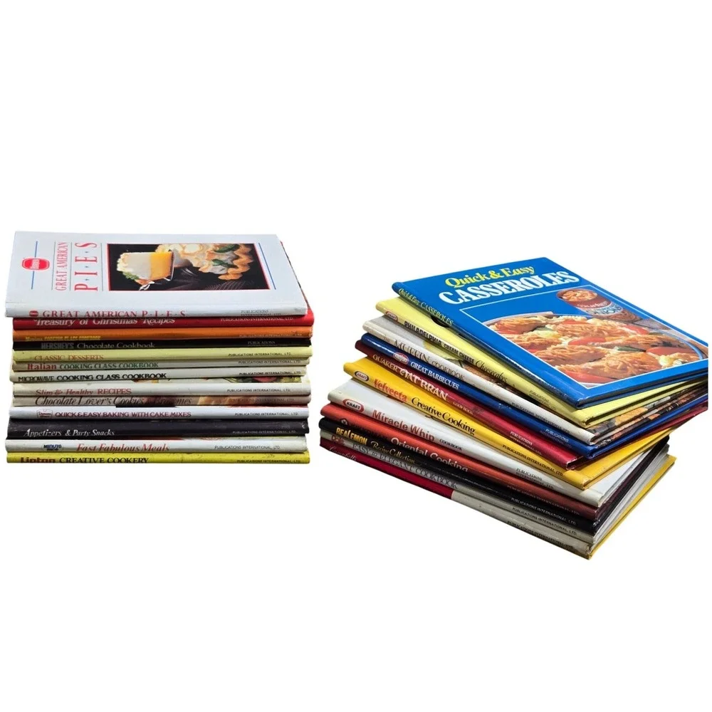 Vintage 80s 90 Publications International Cookbook Lot 25 Recipes Kraft Kikkoman